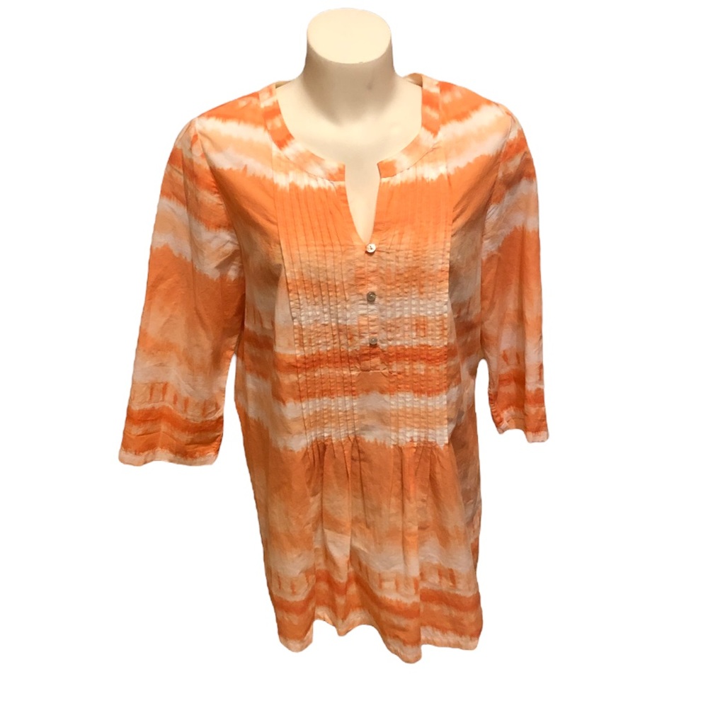 JJill cotton tunic. Peachy Orange tie dye look. Size M. Light and breezy.